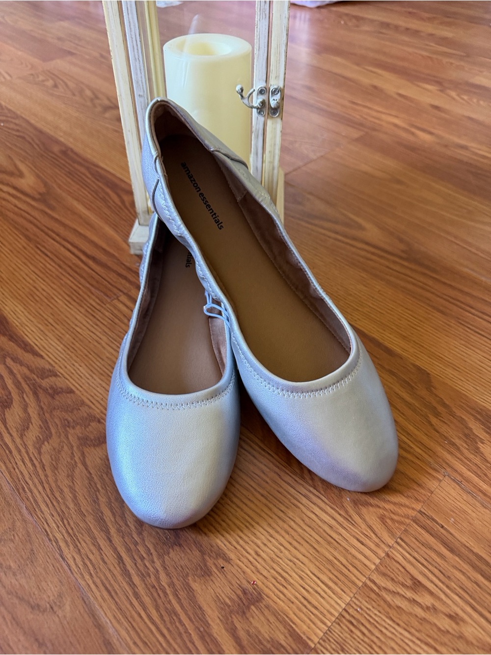 Amazon Essentials Silver Ballet Flats - Women's Slip-On Shoes